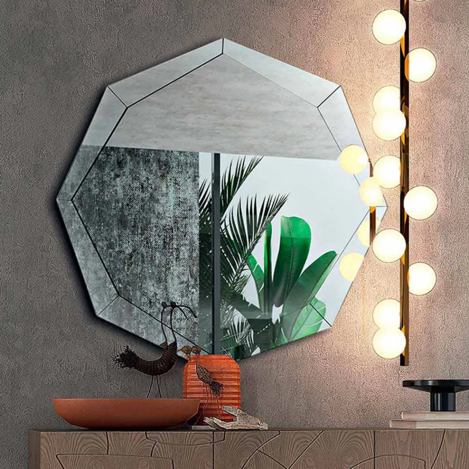 Design Mirror in Mirrored Crystal Finish Made in Italy - Bolina Viadurini