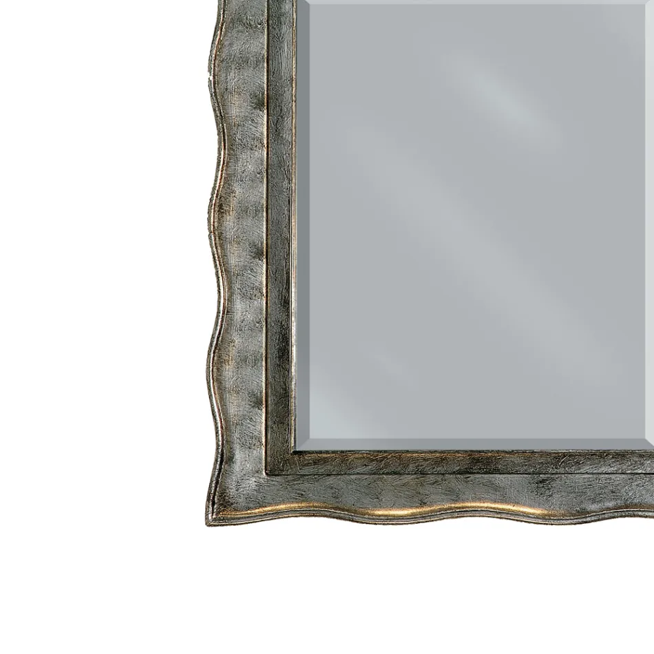 Mirror in Silver Leaf and Ground Mirror Made in Italy - Rongo Viadurini