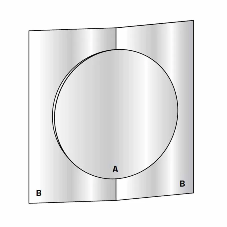 Modern Design Wall Mirror Made of 3 Panels Made in Italy - Bristol Viadurini