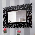 Rectangular Wall Mirror with a Large Modern Design in Black Wood - Manola