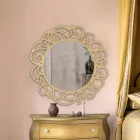 Round Mirror with Openwork Pattern Made in Italy - Ferona Viadurini