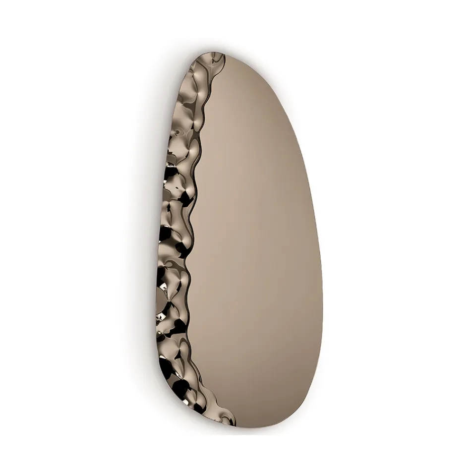 Shaped Mirror with Mottled Glass Insert Made in Italy - Amata Viadurini
