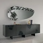 Shaped Mirror with Mottled Glass Insert Made in Italy - Amata Viadurini