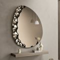 Shaped Mirror with Mottled Glass Insert Made in Italy - Amata