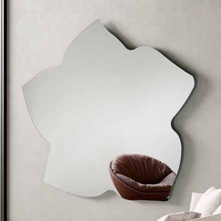 Leaf-Shaped Mirror in Two Sizes and Colors Made in Italy - Levian Viadurini