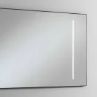 Wall Mirror with 2 Bulbs and Black Aluminium Frame Made in Italy - Frame Viadurini