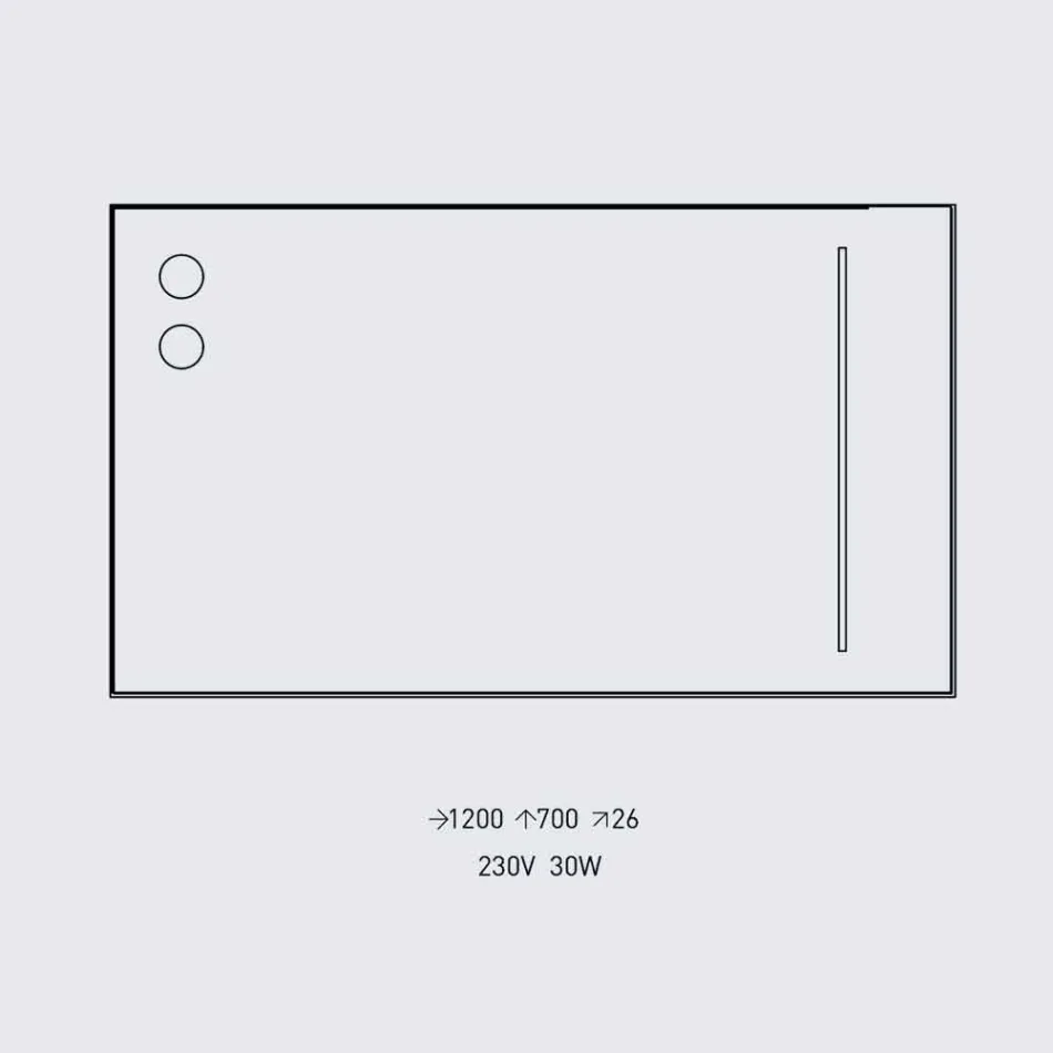 Wall Mirror with 2 Bulbs and Black Aluminium Frame Made in Italy - Frame Viadurini