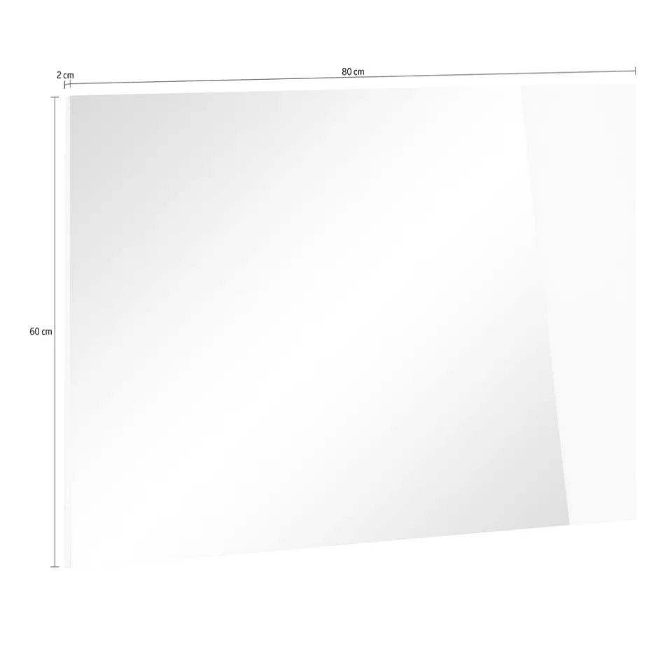 Wall Mirror with Glossy White Slate Wood Italian Design - Joris Viadurini