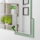 Modern Design Square Wall Mirror in Decorated Green Wood - Labyrinth Viadurini
