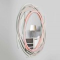 Modern Wall Mirror with Decorative Design in Colored Wood - Orbita
