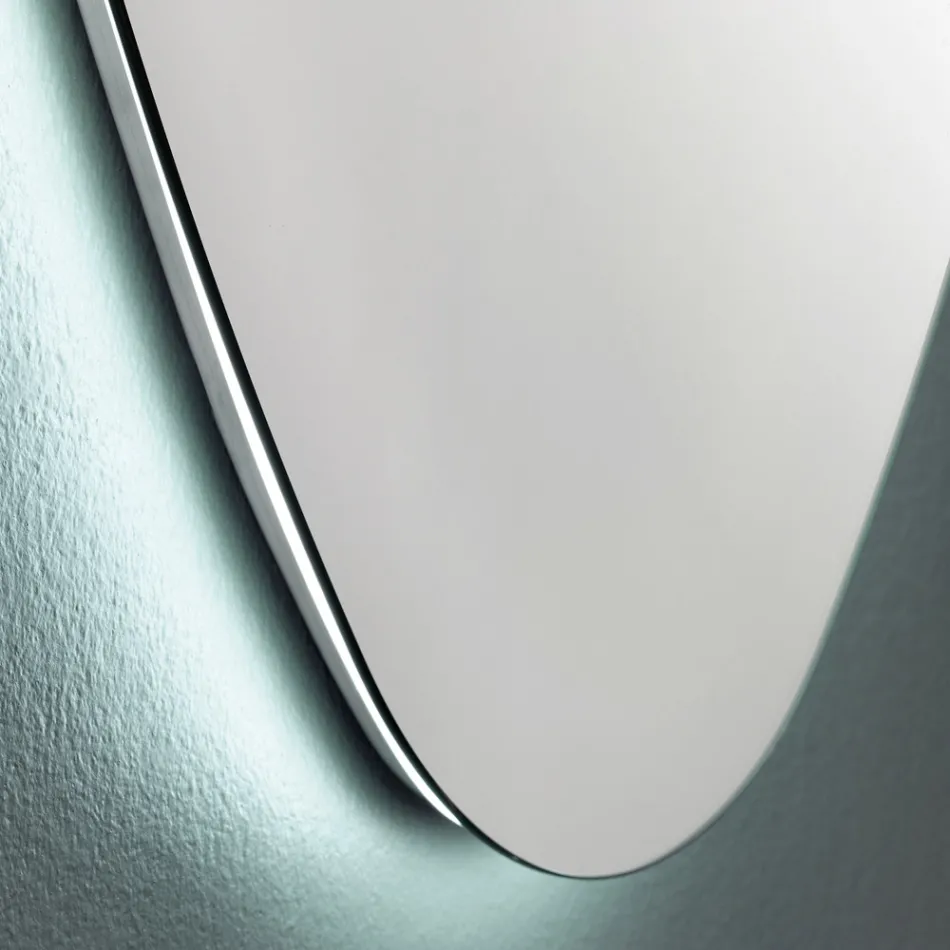 Shaped Wall Mirror for Bathroom with Precious LED Backlight - Trigolo Viadurini