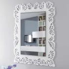 White Plexiglass Wall Mirror with Rectangular Decorated Frame - Alidifarf Viadurini