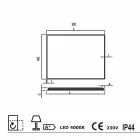 Wall mirror with satin edges, LED illumination, Tessa Viadurini