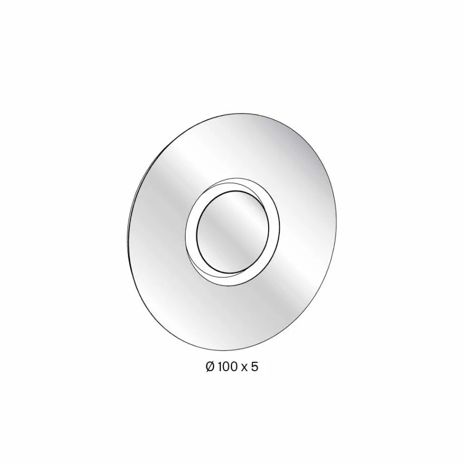 Round Design Wall Mirror with Golden Metal with Centerpiece - Merale Viadurini