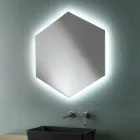 Shaped Modern Bathroom Wall Mirror with High Quality LED Light - Crocchio Viadurini