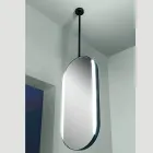 Hanging Metal Mirror with Optional Light Made in Italy - Amadeus Viadurini