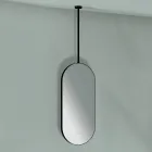 Hanging Metal Mirror with Optional Light Made in Italy - Amadeus Viadurini