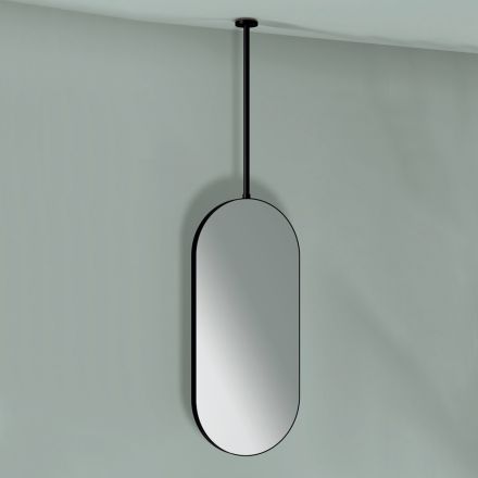 Hanging Metal Mirror with Optional Light Made in Italy - Amadeus Viadurini
