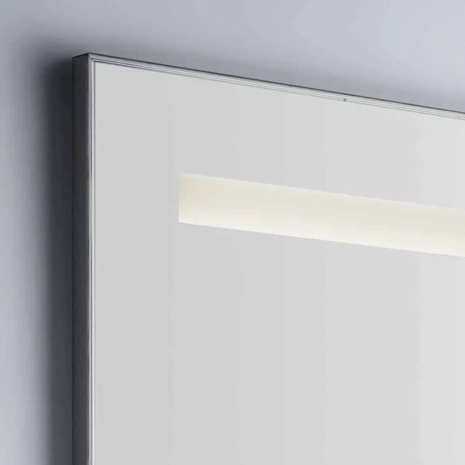 Wall Bathroom Mirror with Aluminium-like Frame Made in Italy - Tobi Viadurini