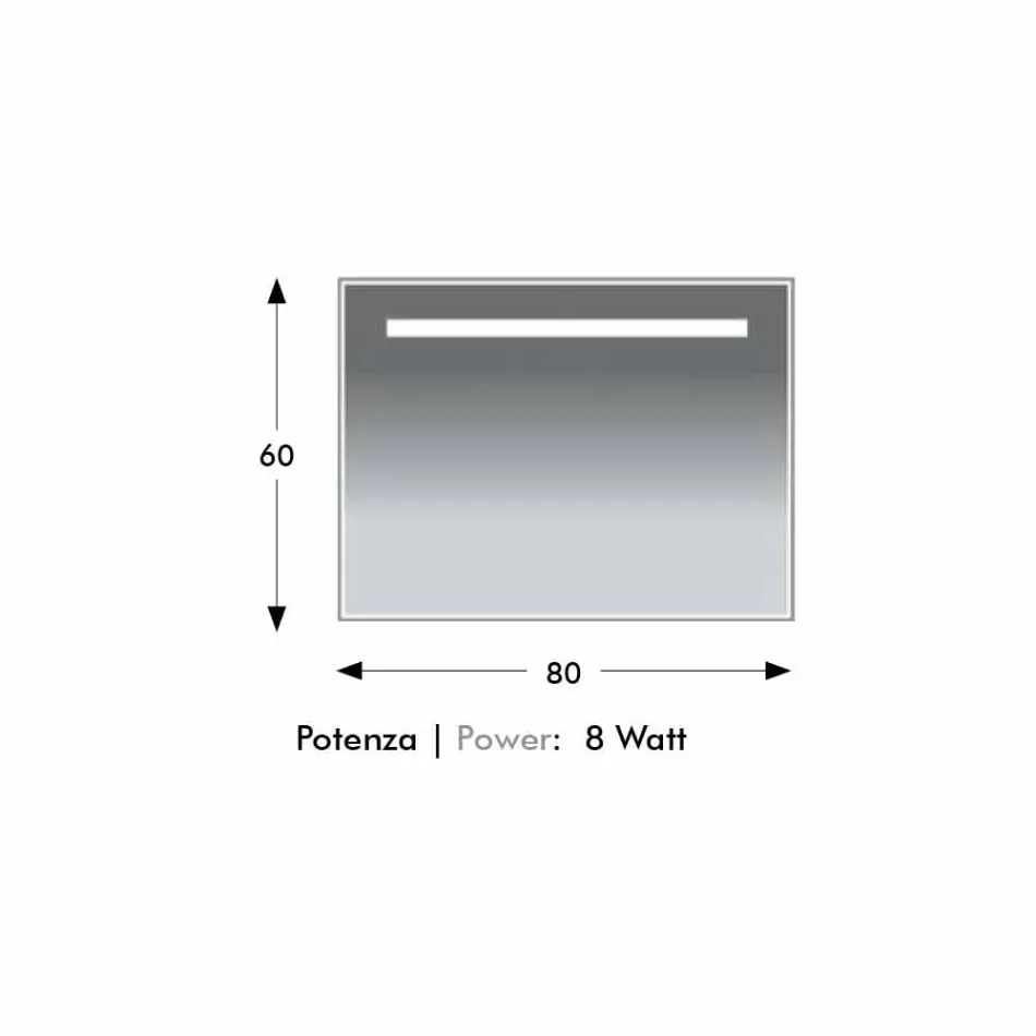 Wall Bathroom Mirror with Aluminium-like Frame Made in Italy - Tobi Viadurini