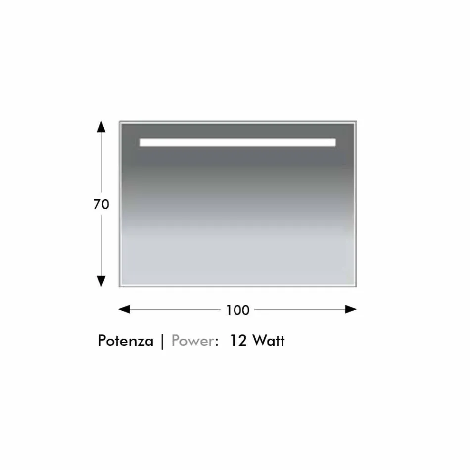 Wall Bathroom Mirror with Frame in Simil Aluminium Made in Italy - Tobi Viadurini