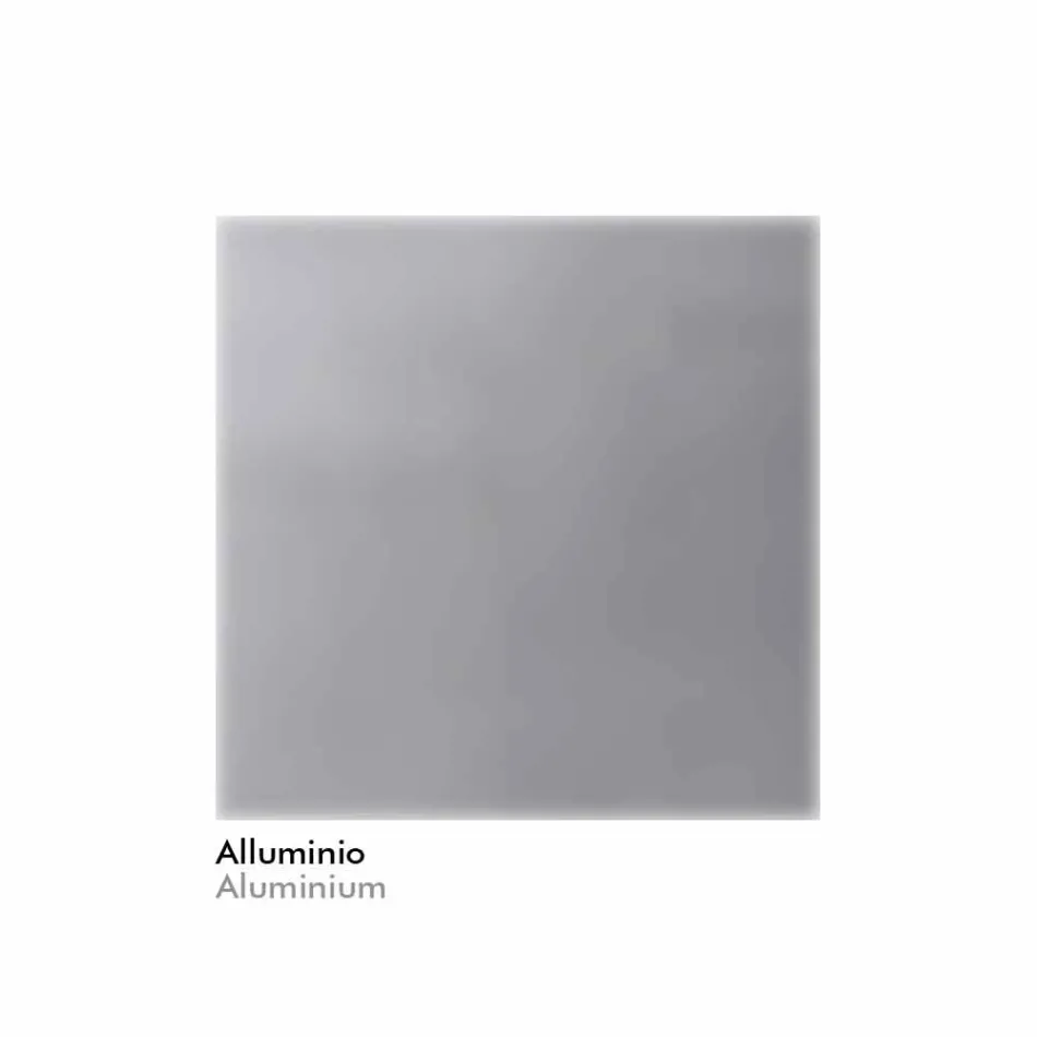 Bathroom Mirror in Imitation Aluminium with Backlight Made in Italy - Palau Viadurini