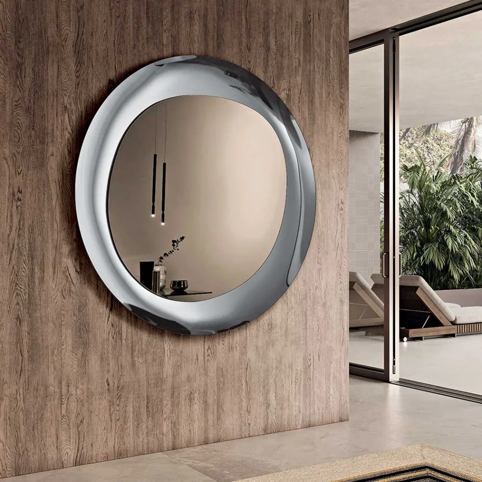 Bronze Mirror with Smoked Glass Frame Made in Italy - Anselma Viadurini