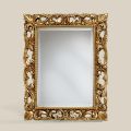 Classic Rectangular Mirror Gold Leaf Frame Made in Italy - Precious