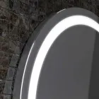 Mirror with stainless steel edges and modern design LED lights Charly Viadurini