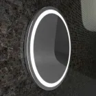 Mirror with stainless steel edges and modern design LED lights Charly Viadurini