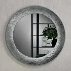 Mirror with Hammered Glass Frame, Back-Silvered, Made in Italy - Basilia Viadurini