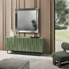 Mirror with Shaped Frame Available in 3 Sizes and 2 Colors - Carolina Viadurini