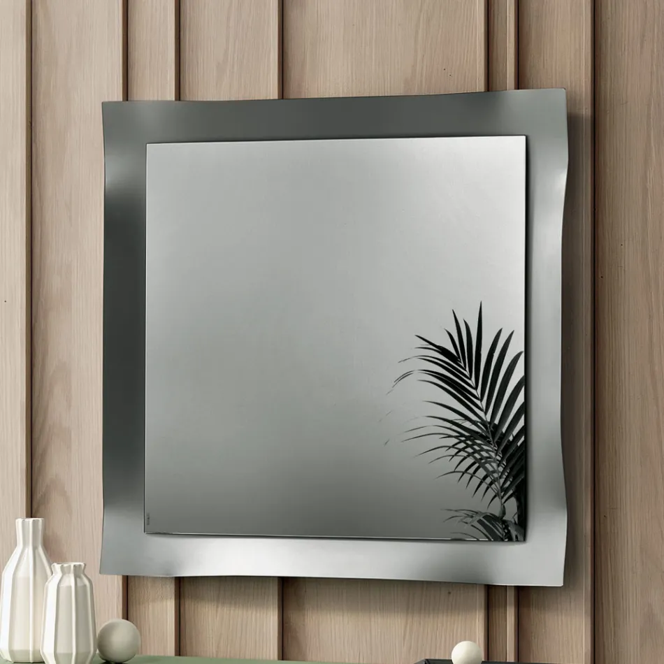 Mirror with Shaped Frame Available in 3 Sizes and 2 Colors - Carolina Viadurini