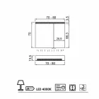 Container mirror 2 modern design doors, LED lighting, Carol Viadurini