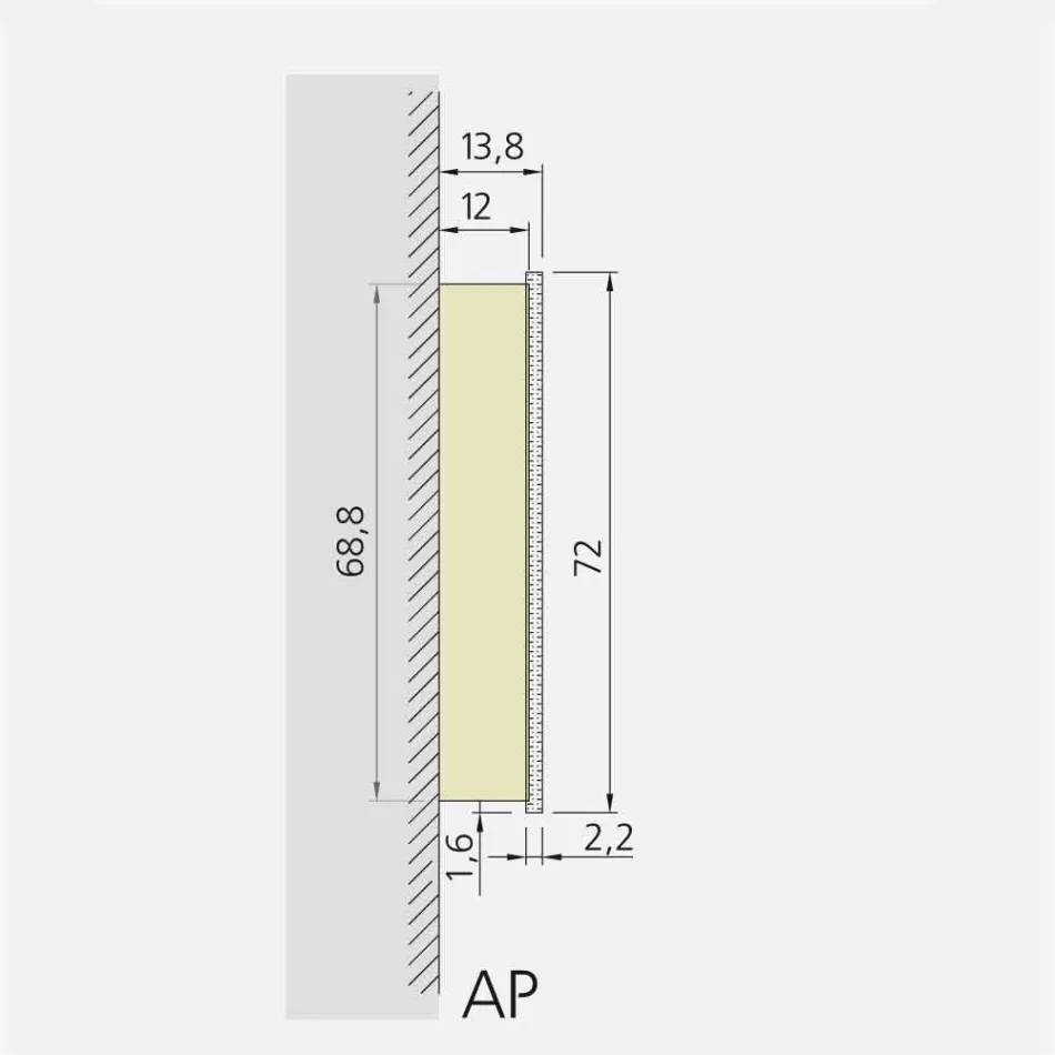 Wall-mounted mirror with 2 modern doors, LED lighting, Adele Viadurini
