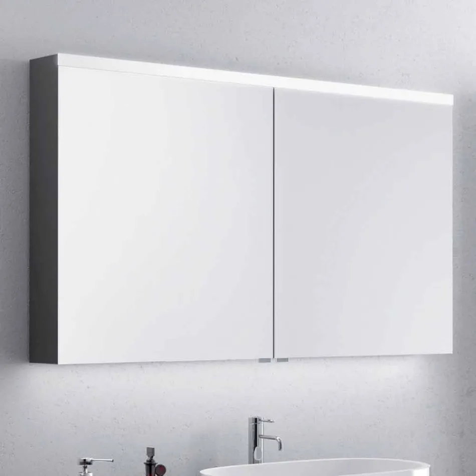 Bathroom mirror with 2-door bath-tub, modern design, Carol Viadurini