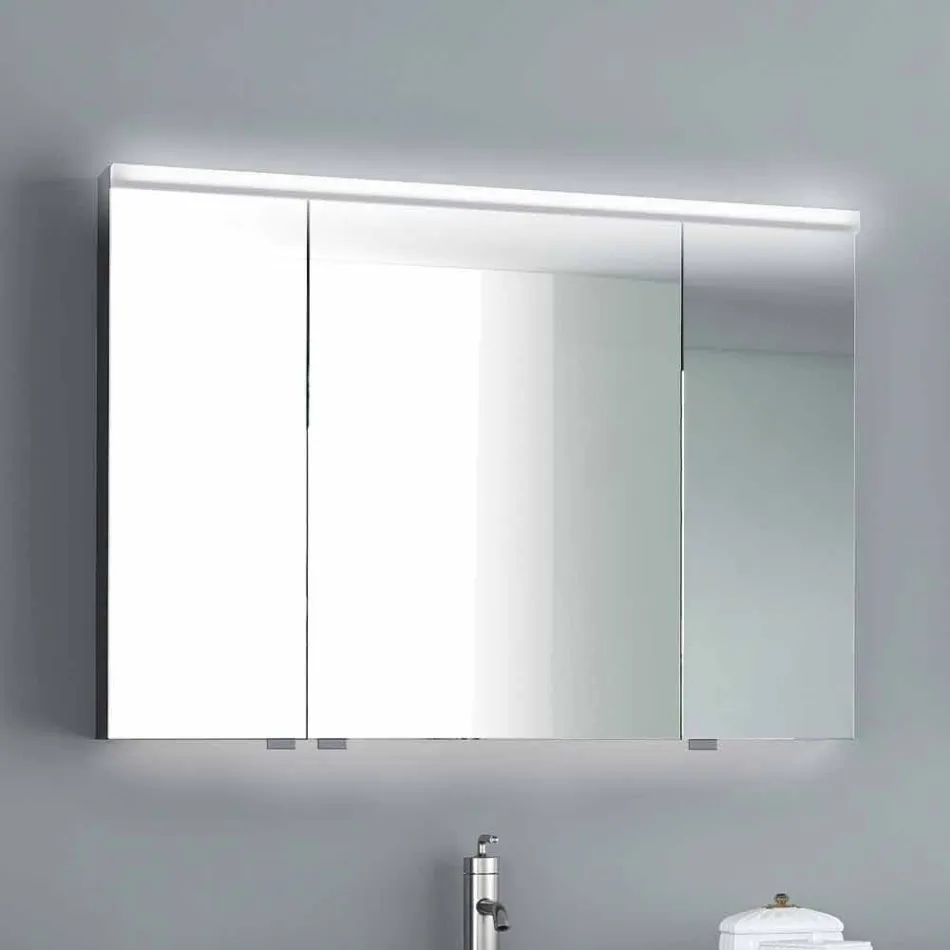 3-Door LED Light Container Mirror, modern design, Carol Viadurini