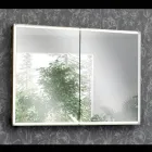 Wooden Mirror Container with Double Mirror and Lights Made in Italy - Darwin Viadurini