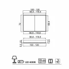 2-Door Contemporary Recessed Contemporary Design LED Door Mirror, Adele Viadurini