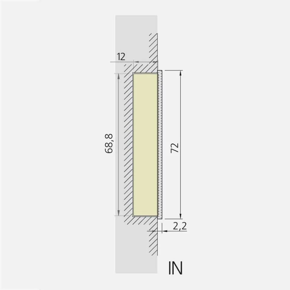 2-Door Contemporary Recessed Contemporary Design LED Door Mirror, Adele Viadurini
