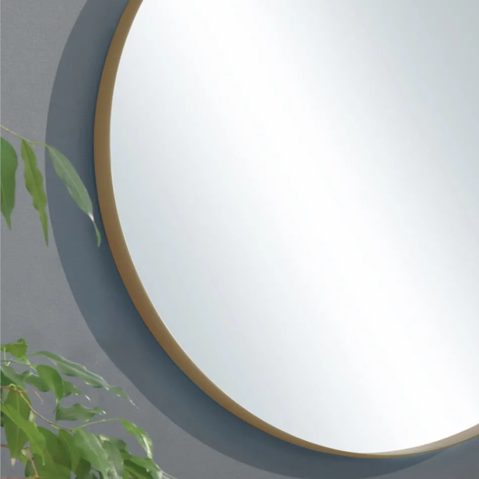 Round Bathroom Mirror with Metal Frame Made in Italy - Cleopatra Viadurini