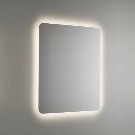 Rounded Bathroom Mirror with LED Backlight Made in Italy - Pato Viadurini