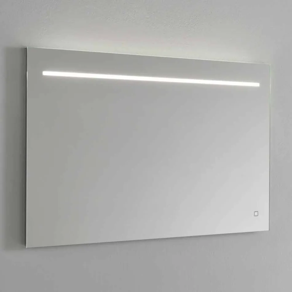 Modern Wall Mirror with LED Light and Steel Frame Made in Italy - Yutta Viadurini