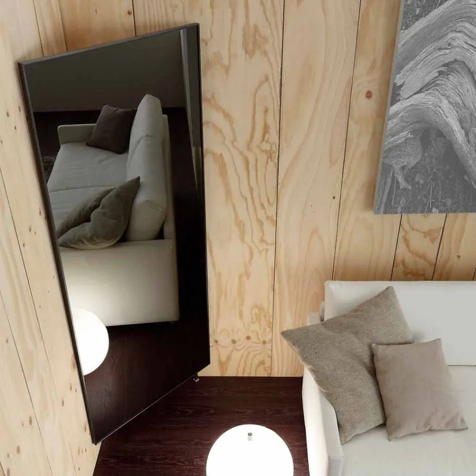 Wall Mirror with Opening Door and Coat Hooks Made in Italy - Boro Viadurini