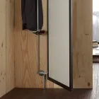 Wall Mirror with Opening Door and Coat Hooks Made in Italy - Boro Viadurini