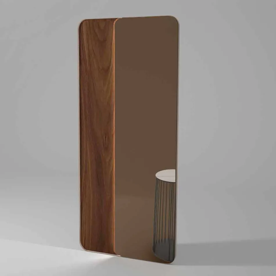 Wall Mirror with Wood or Ceramic Insert Made in Italy - Montecarlo Viadurini