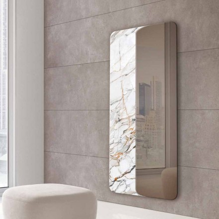Wall Mirror with Wood or Ceramic Insert Made in Italy - Montecarlo Viadurini