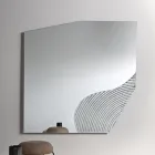 Lirion Wall Mirror with Two-Color Striped Insert Made in Italy Viadurini