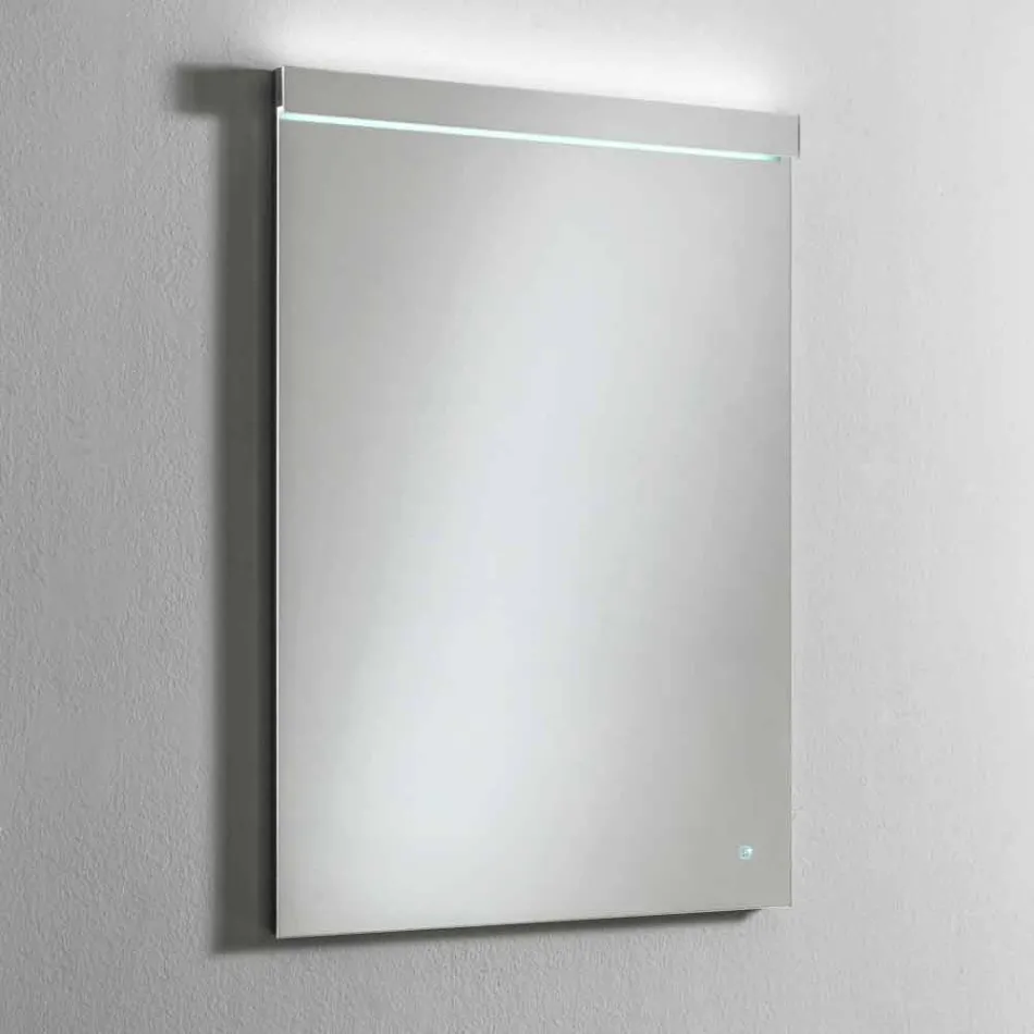 Wall Mirror with Integrated Light in Stainless Steel Made in Italy - Tuccio Viadurini