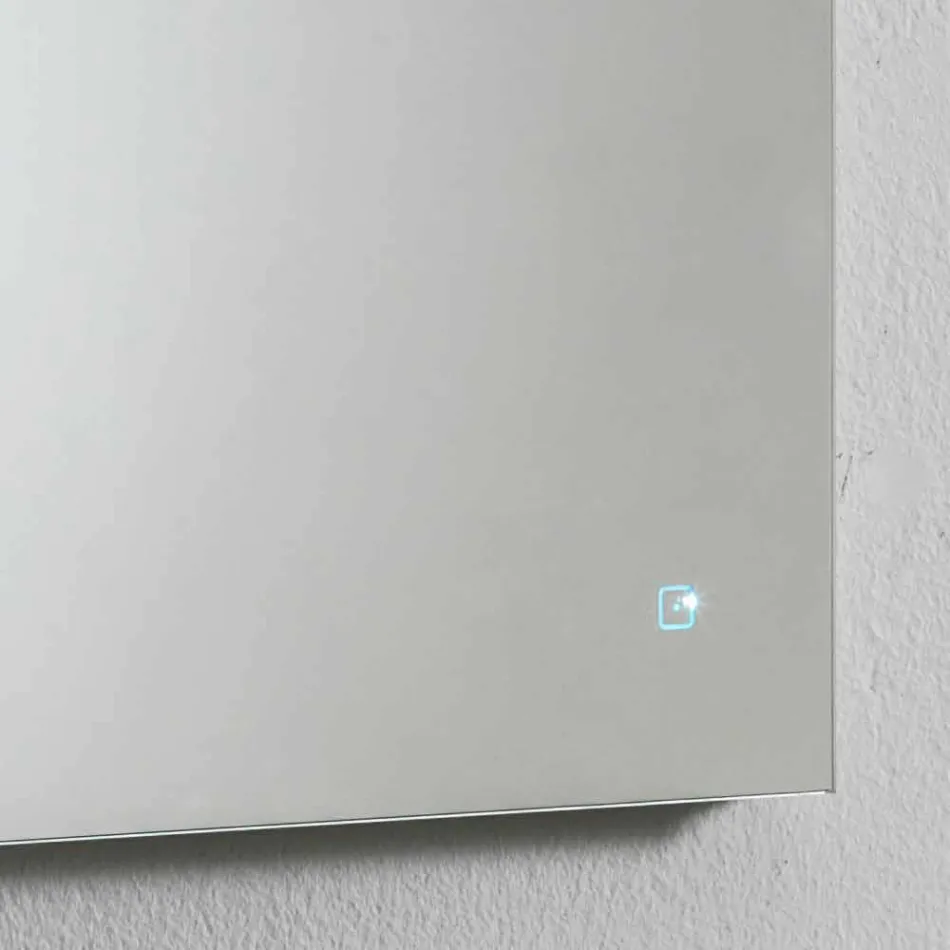 Wall Mirror with Integrated Light in Stainless Steel Made in Italy - Tuccio Viadurini